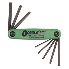 Bondhus 12632 GorillaGrip, Set of 8 Star Fold-up Keys, sizes T6-T25