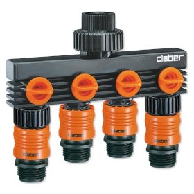 Claber 4-Way Garden Hose Water Distributor Valve 8581