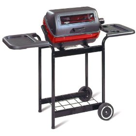 Deluxe Electric Grill with Side Flaps by Meco (Red/Black) (40"H x 39"W x 15.5"D)