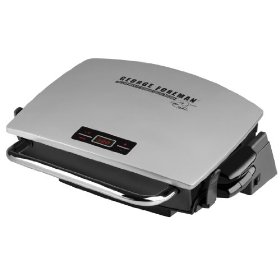 George Foreman GR0072P G-Broil Supreme Electric Nonstick Countertop Grill with Digital Timer, Silver