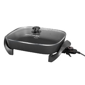 George Foreman SKG01GFB 12-by-15-Inch Electric Skillet with Glass Lid