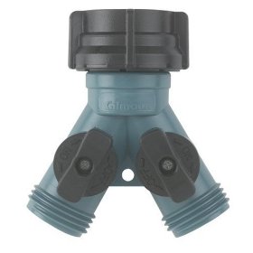 Gilmour 17 Twin Shut-Off Valves Hose Connector, Teal/Black