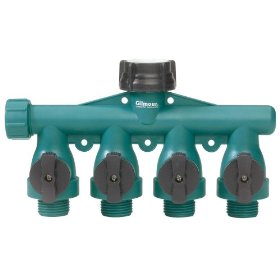 Gilmour Full Flow Poly 4-Way Connector AY4FF Teal/Black