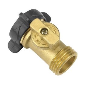 Gilmour Brass Garden Hose Connector With Shut-Off Valve 03V