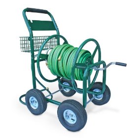 Liberty Garden Products 872-2 Residential 350-Foot Capacity Four Wheel Steel Garden Hose Reel Cart Green