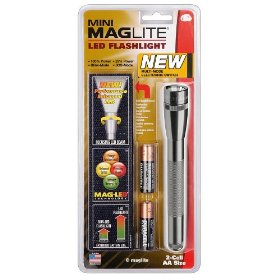 MAGLITE SP2209H 2-AA Cell Mini LED Flashlight with Holster, Gray