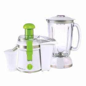 Nesco American Harvest JB-50 2-in-1 Juicer/Blender, White with Green Trim