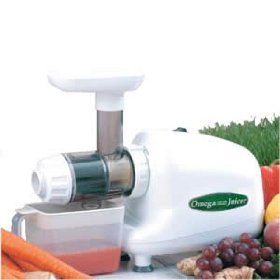 Omega 8003 Juicer (Color: White) Plus Organic Wheatgrass Growing Kit: Combo Includes Omega Juice Machine & Wheat Grass Grow Kit - Kit Includes Trays, Seeds, Soil, Instructions & More.