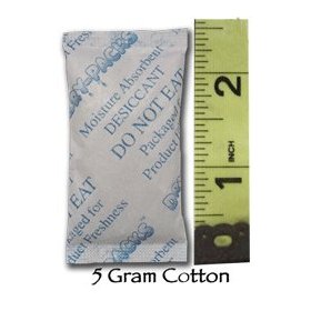 Silica Gel Desiccants Packets - 1 1/4" X 2 1/2" - 5 Gram Packs - 100 Packets of Dry-Packs brand Silica Gel!