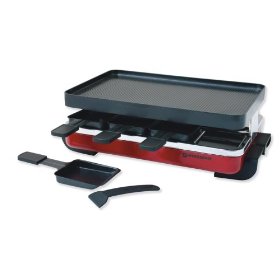 Swissmar KF-77043 8-Person Classic Raclette Party Grill, Red Enamel