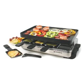 Swissmar KF-77080 8-Person Stelvio Raclette Party Grill with Reversible Grill Top